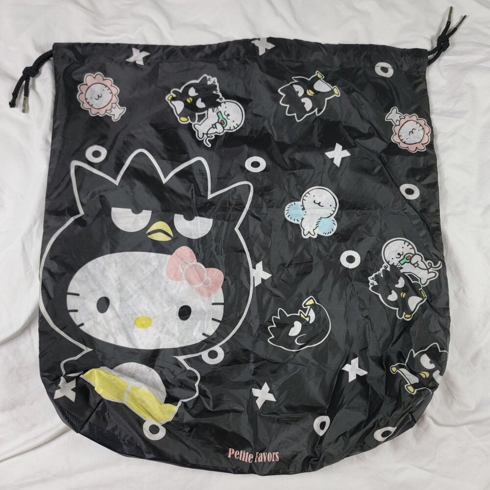 Petite Favor x Hello Kitty Black Large Tote Bag All Over Print Casual Storage